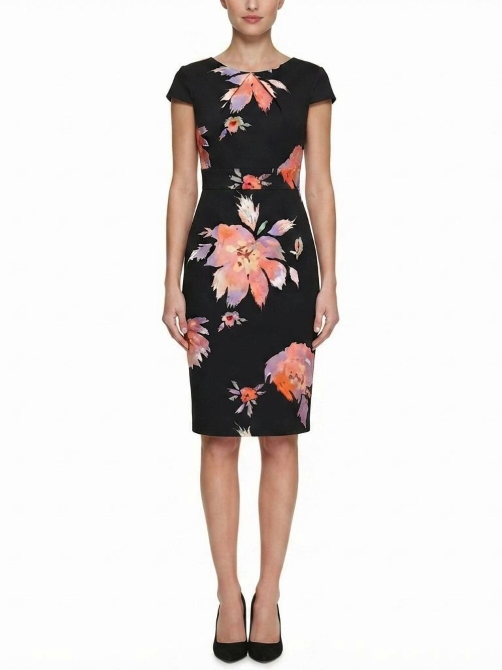 Jax Black Label Floral Print Midi Sheath Dress- Sz. 4